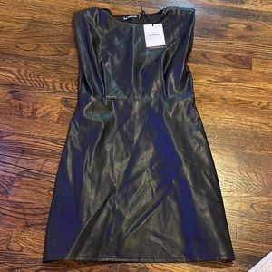 Black leather dress